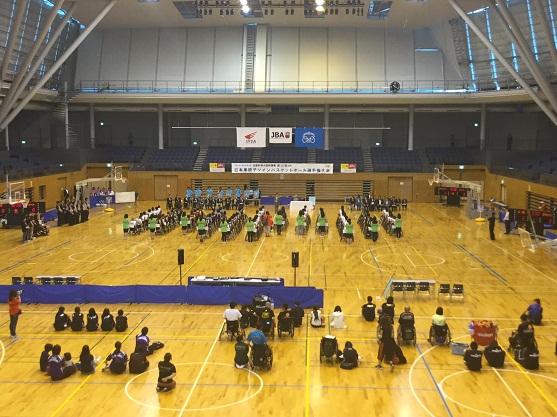 日本車椅子ツインバスケットボール選手権大会の様子の写真