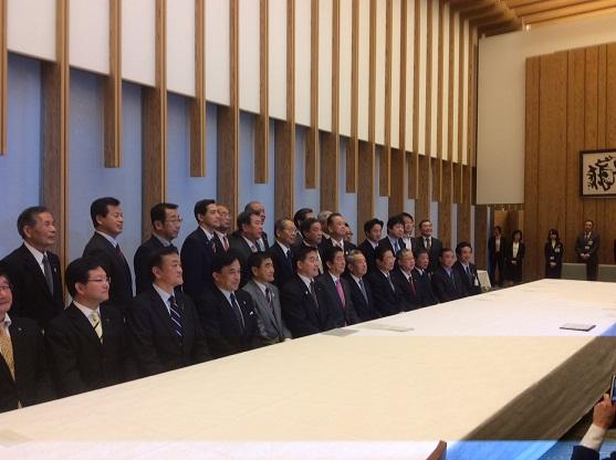 教育再生首長会議 安倍総理大臣表敬訪問の様子