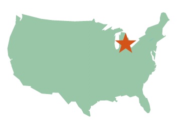 アメリカ合衆国ワイアンドット市を示したアメリカ地図画像