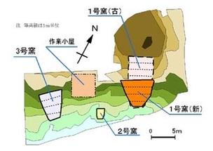 大山窯遺構概略図