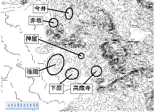 尾北窯分布図のイラスト