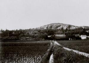 大正10年頃南方より小松寺山砦を望む様子の写真