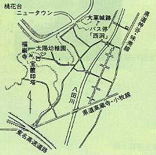 大草城の位置図