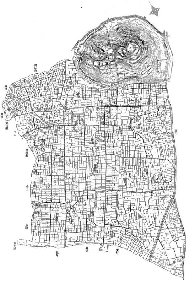 明治14年大字小牧地籍字分全図と測量図