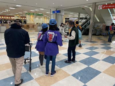 ラピオで実施された防火広報の様子