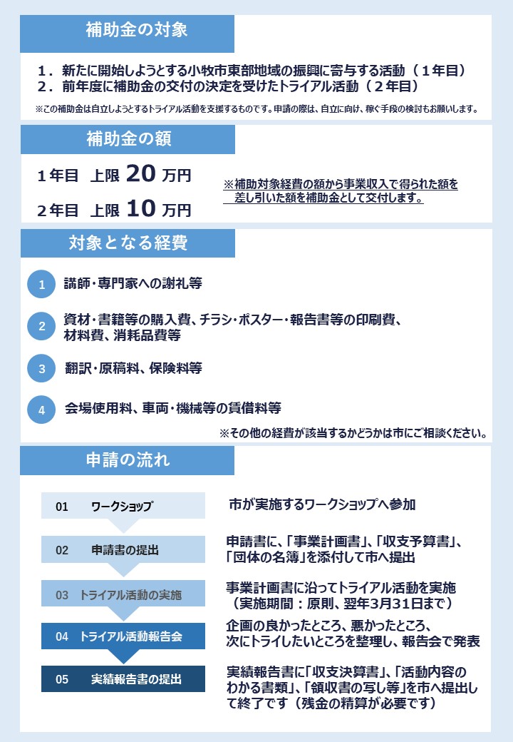 東部地域トライアル活動支援補助金チラシ(裏)
