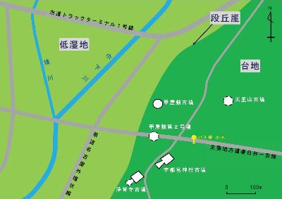 小木古墳群分布図のイラスト