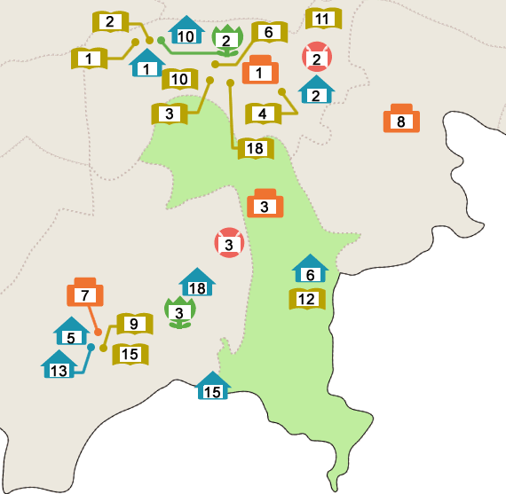 小牧南小学校区の地図 全ての施設
