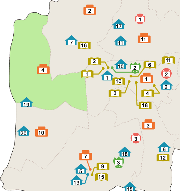 三ツ渕小学校区の地図 全ての施設