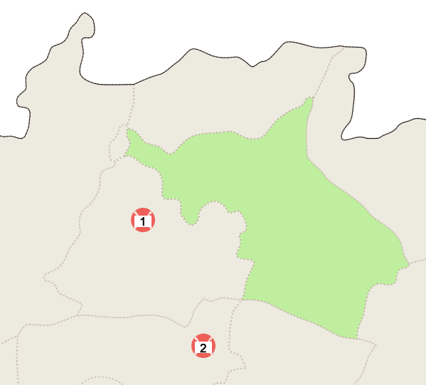 味岡小学校区の地図 運動の施設