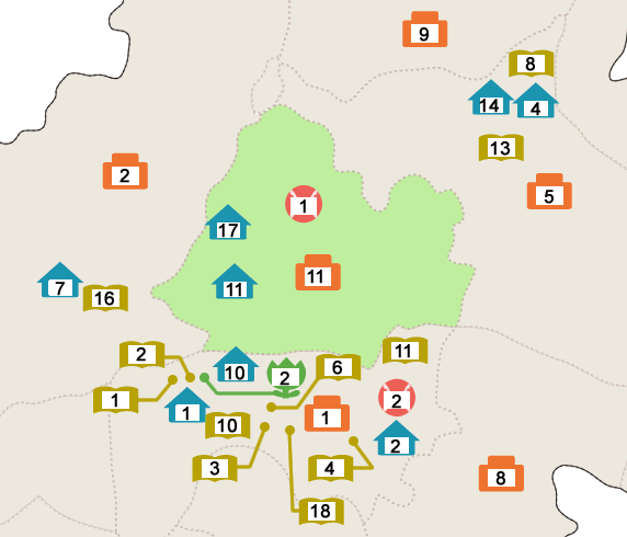 小牧原小学校区の地図 全ての施設