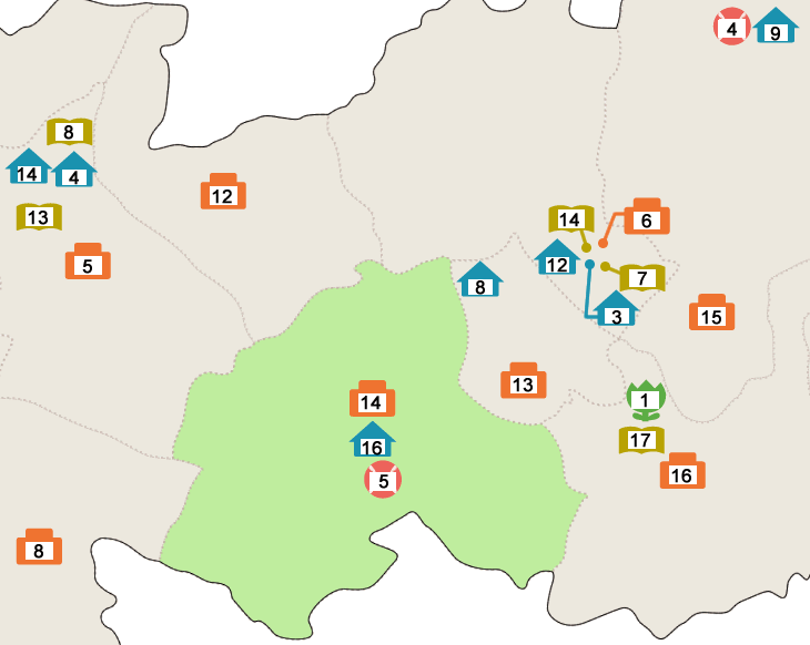 陶小学校区の地図 全ての施設
