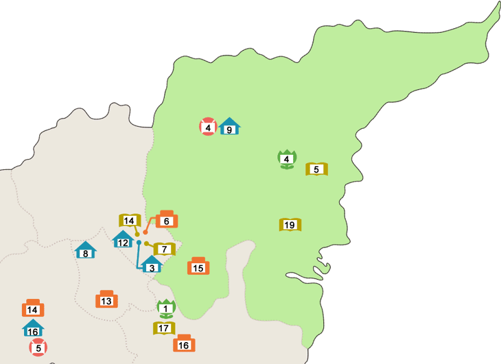 光ケ丘小学校区の地図　全ての施設