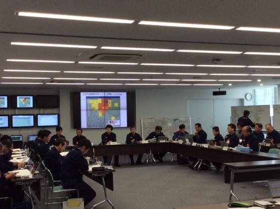 風水害時における災害対策本部運営図上訓練の様子