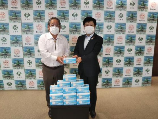29日 株式会社遠野技建様よりマスク受贈