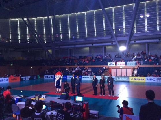 Vリーグ豊田合成トレフェルサ ホーム開幕戦の様子