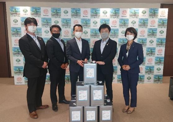 9月15日 小牧商工会議所青年部様 消毒用アルコールの寄贈