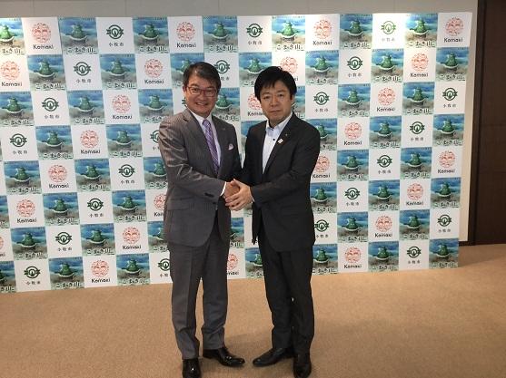 名古屋グランパスエイト小西工己代表取締役社長 表敬訪問の様子の写真