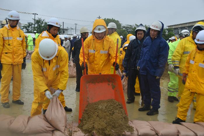 小牧市水防訓練の様子