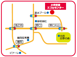 小牧岩倉エコルセンターを示す地図