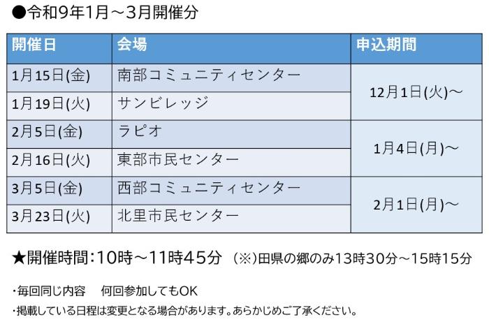知って得する若返り講座R9.1～R9.3