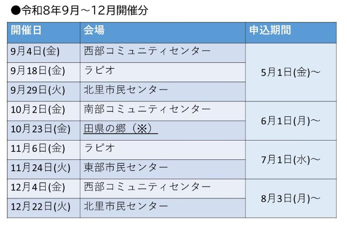 知って得する若返り講座R8.9～R8.12