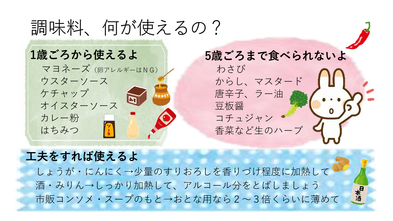 調味料、何が使えるの？