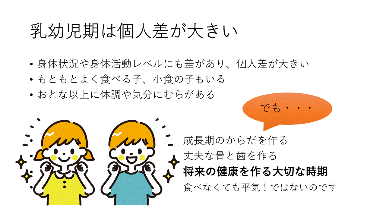 乳幼児期は個人差が大きい