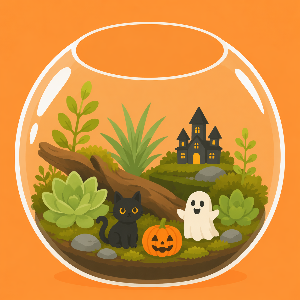 （イメージ）【申込期限8月30日】ハロウィン苔ジオラマ（テラリウム）づくり講座