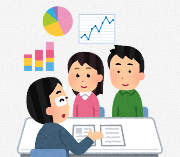 セミナーを受けているイラスト
