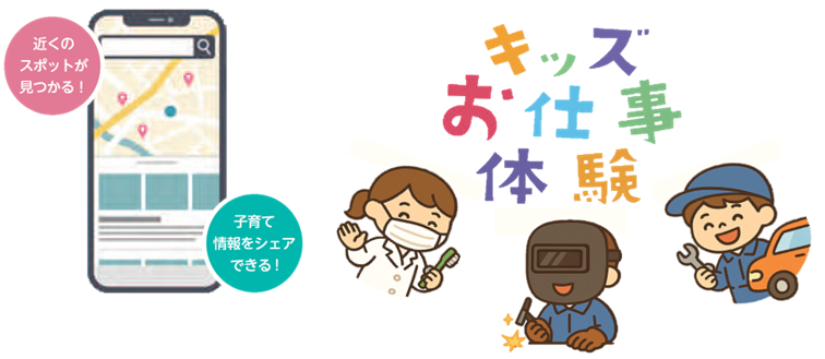 アプリとお仕事体験のイメージ