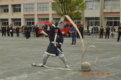 観閲式での消火訓練