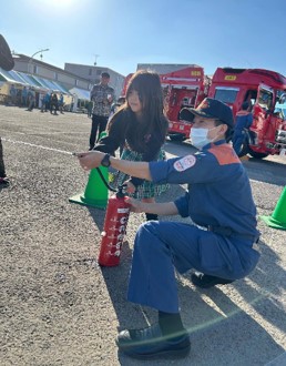 消火器体験の写真
