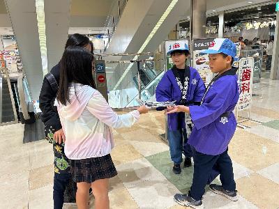 ラピオで実施された防火広報の様子