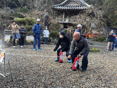 消火器の取り扱い訓練の状況