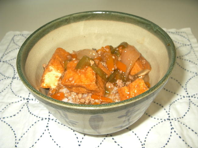 厚あげブタミンチ丼