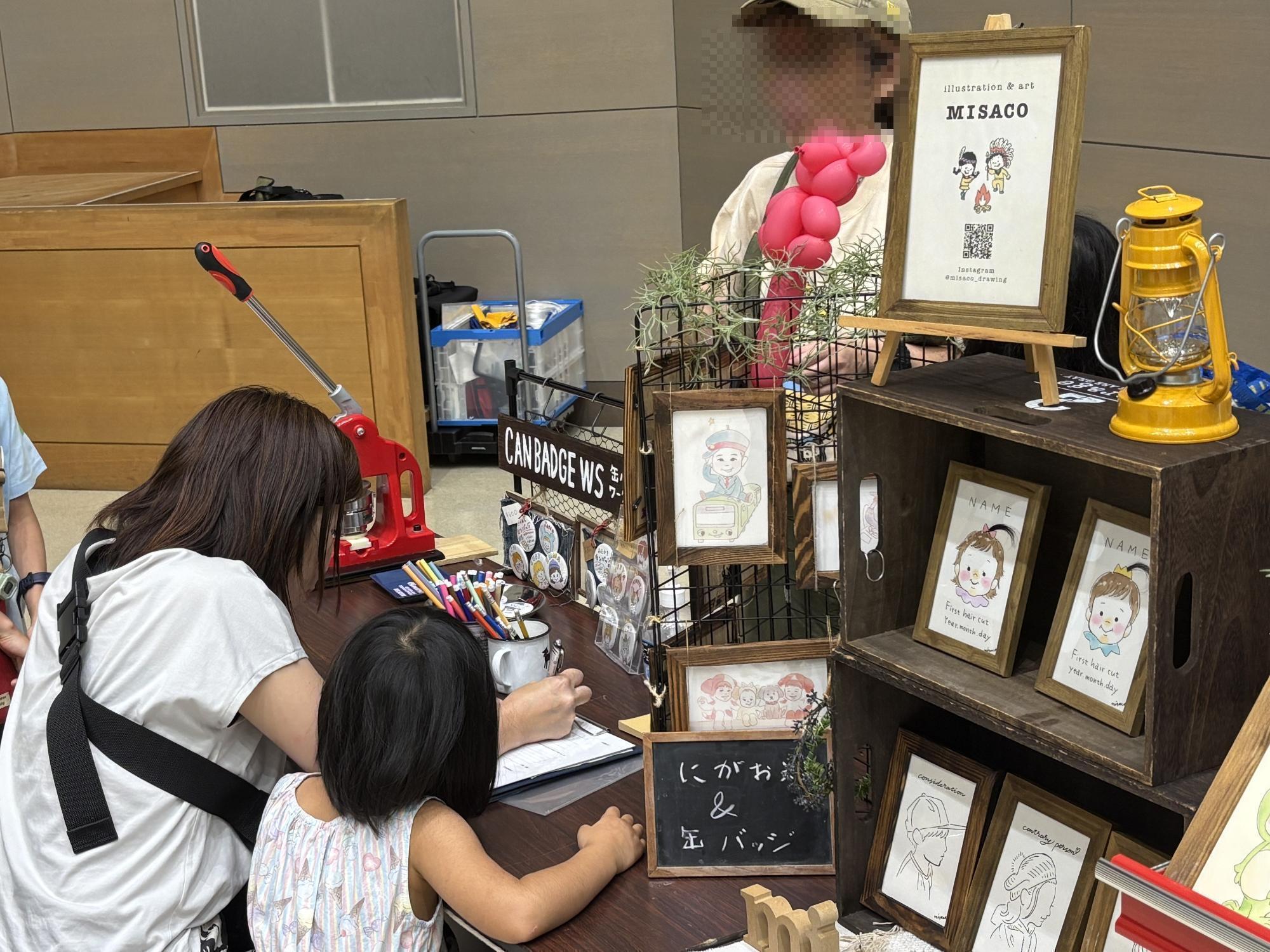 似顔絵缶バッジ