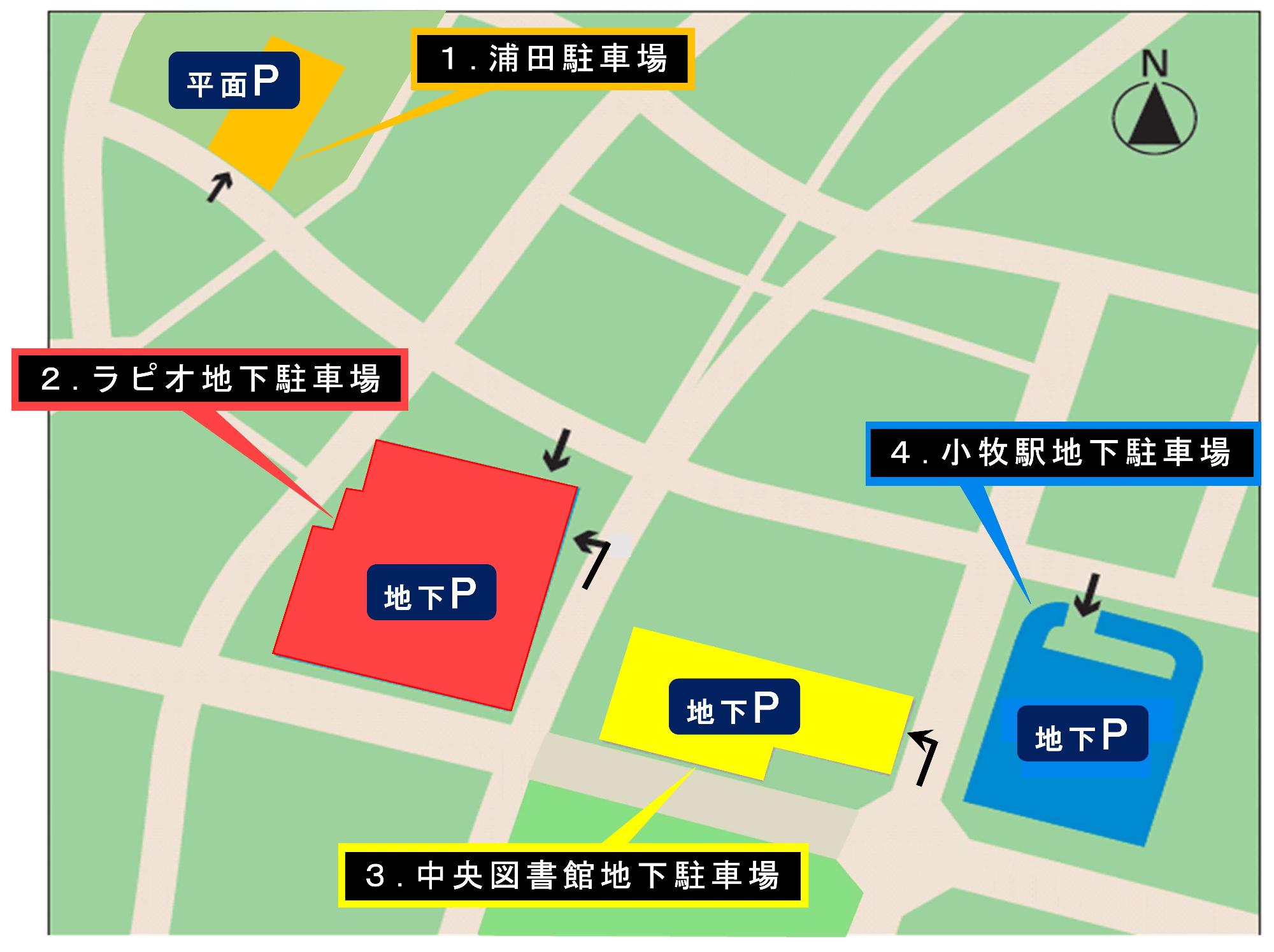 市営駐車場の位置図