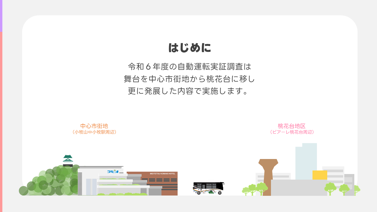令和6年度は、舞台を小牧山から小牧駅周辺を結ぶ中心市街地からピアーレ桃花台周辺の桃花台地区に移し、更に発展した内容で実施しています。
