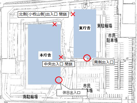 休日出入口