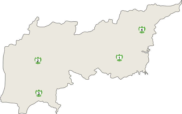 小牧市全体の地図　公園の施設